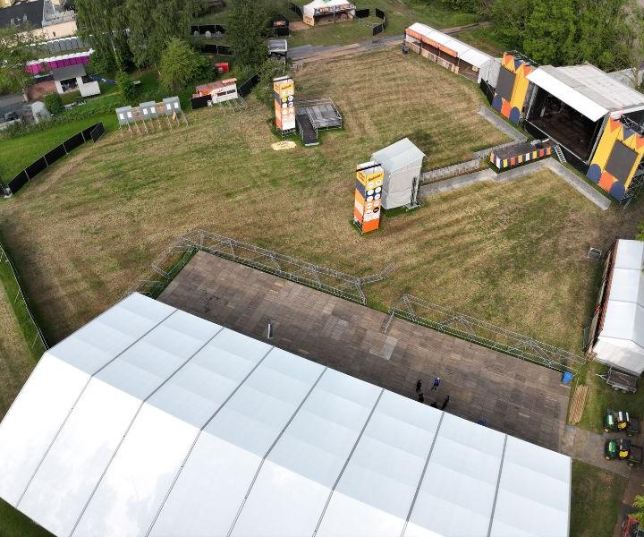 Relevé de site de festival pour l'implantation